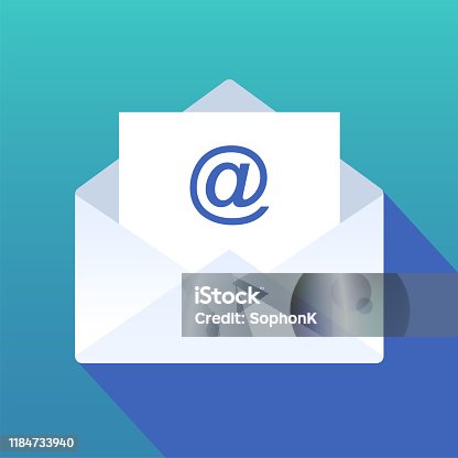 istock Envelope email icon. Flat art symbol. Vector illustration. 1184733940