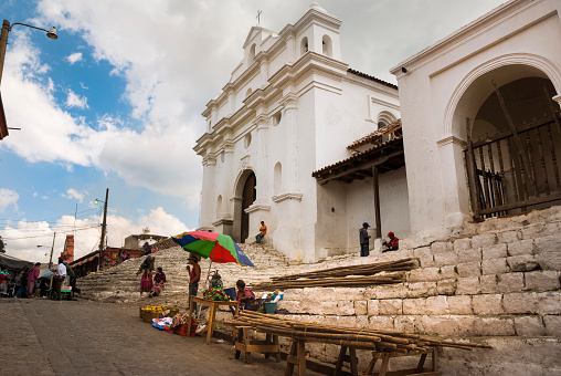 Chichicastenango, el Quiche, Guatemala – february 14, 2006 - The parish church of santo tomás in Chichicastenango, founded in the year 1540, Guatemala.