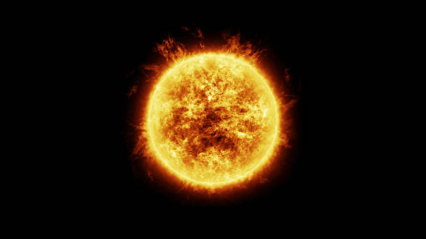 istock 3D rendering of Sun in Space on black background 1184737371