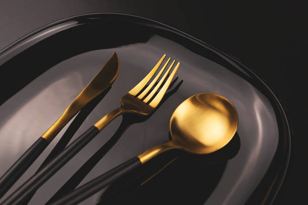 istock Dark creative shot of cutlery set. 1184765226