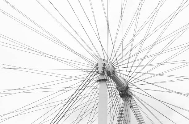 London, England - Dec 7, 2007: The famous London Eye ferris wheel on the bank of the river Thames.
