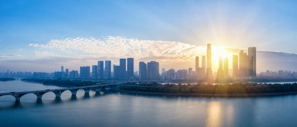 istock changsha skyline panorama in sunrise and beautiful xiang river 1184771761