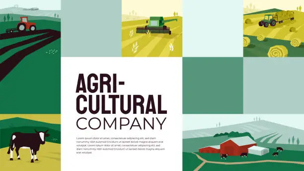 Vector illustration of Agricultural company design template