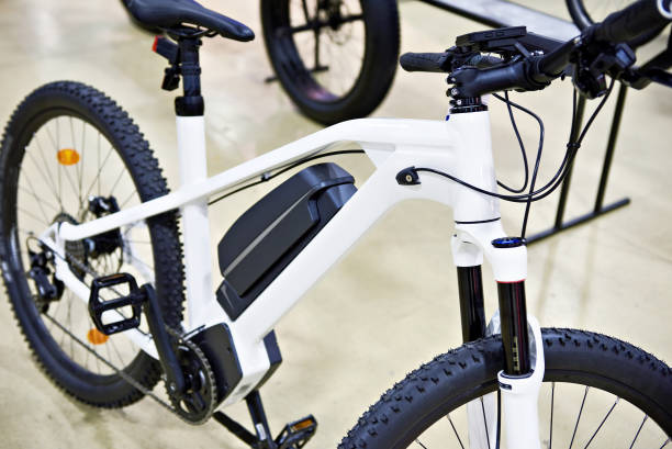 Electric bike Electric bike in store exhibition electric bicycle photos stock pictures, royalty-free photos & images