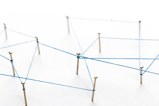 String Communication A Large Grid Of Pins Connected With String Communication Technology ...