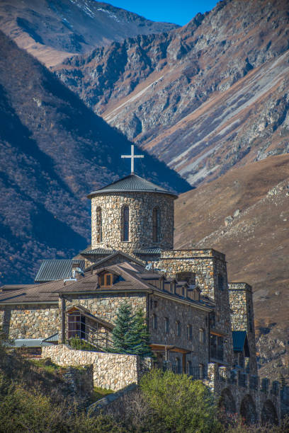 Fiagdon Monastery in North Ossetia. Mountains of the Caucasus