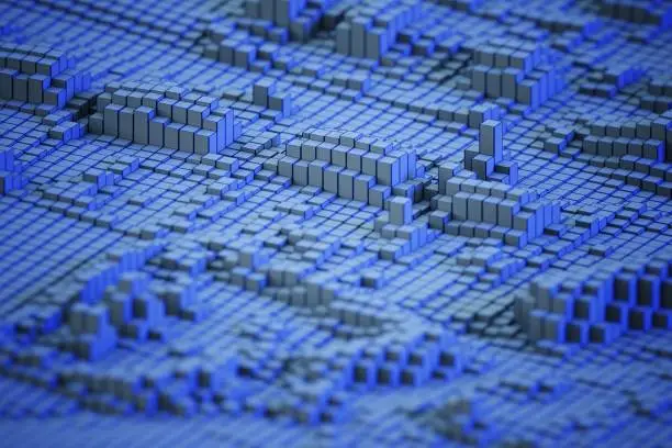 blue Abstract box Technology Background 3d Rendering ilustration