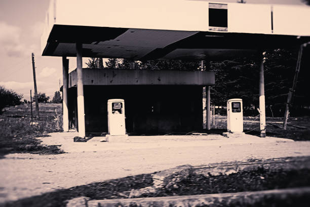 gas station, street, defocused, road, road movie,