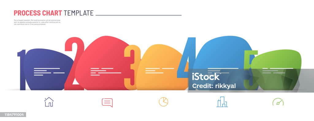 Vector Infographic Numbered Process Chart Template Five Steps Stock ...