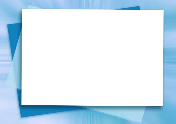 белый текстовый ящик на синем, чирок фоне. цветной макет рамы, мягкий световой градиент. абстрактный шаблон пастели для приглашения, поздра� - frame certificate picture frame contemporary stock illustrations