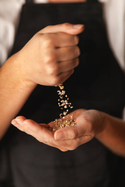 istock Fresh and healthy vegetarian oat grains 1184804357