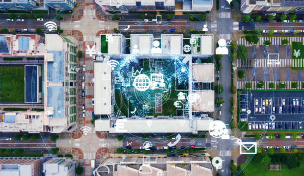 istock Smart city and communication network concept. 5G. 1184804389