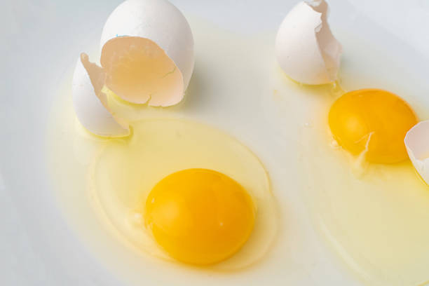 istock a broken white egg in the plate to prepare some food dishes 1184804710