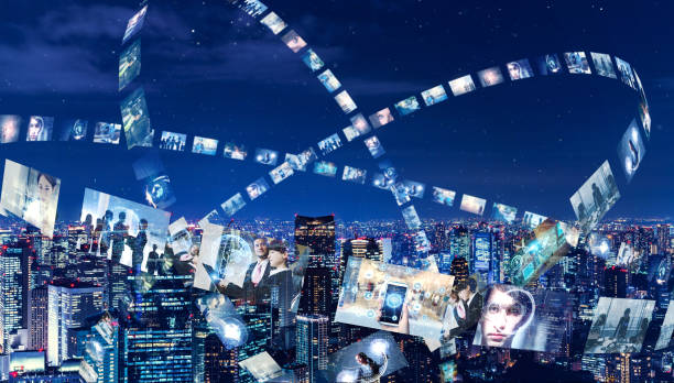 Communication network concept. Social media. Subscription service.