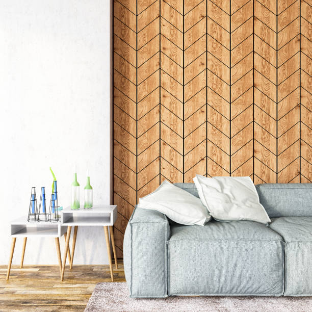 istock Sofa with Wooden Wall 1184811051