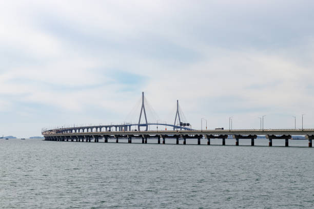 istock Incheon Great Bridge scenery. Beautiful sea bridge. 1184815217