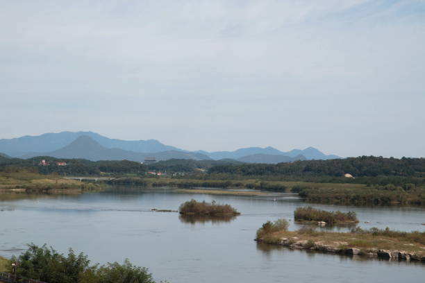 istock Low Mountain of Yeoju Namhan River 1184815231