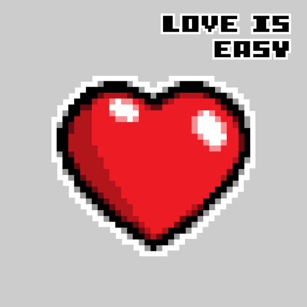 istock Pixel Art Heart. Love and Valentine. Vector Illustration. 1184815419
