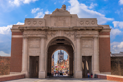 The Menenpoort, Menin Gate, is a memorial to the missing soldiers of the British Commonwealth fell during the First World War and with no known grave. People.