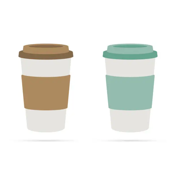 Vector illustration of reusable bamboo coffee mug icon