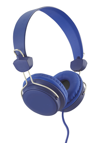 blue headphone isolated