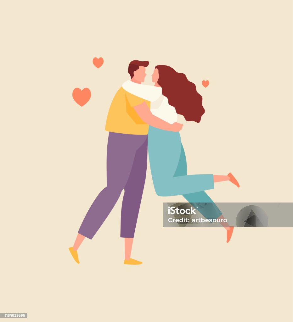 Hugging Couple In Love Vector Stock Illustration - Download Image Now -  Couple - Relationship, Love - Emotion, Valentine's Day - Holiday - iStock