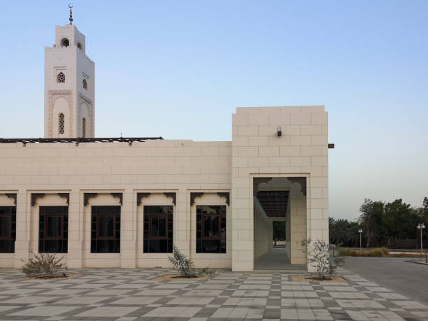 Beautiful modern mosque designed with a traditional Arabian ancient look