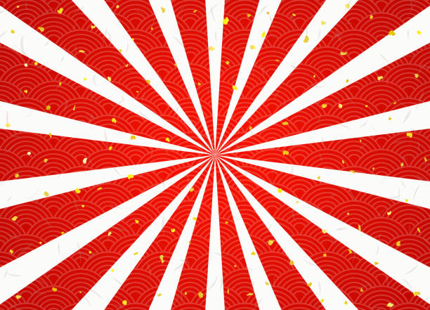 illustrations, cliparts, dessins animés et icônes de contexte radial motif traditionnel (texture de papier japonaise) - hatsumode