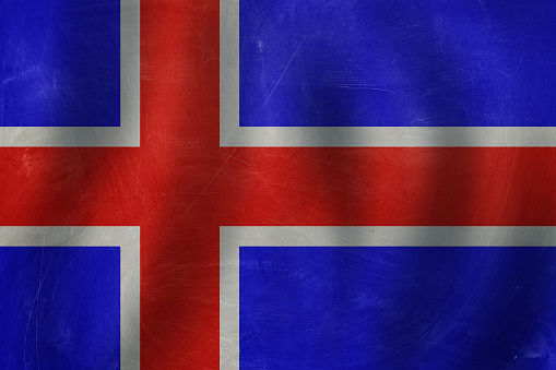 Iceland concept with the Icelandic flag background.