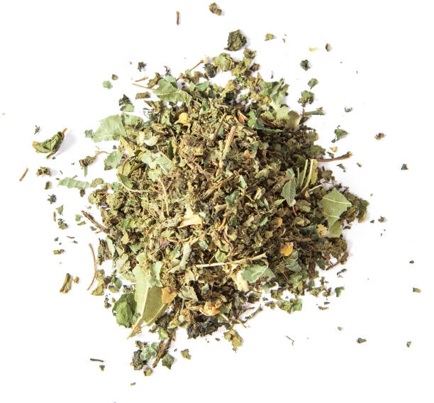 istock Fireweed dry tea pile isolated, view from above. 1184836830