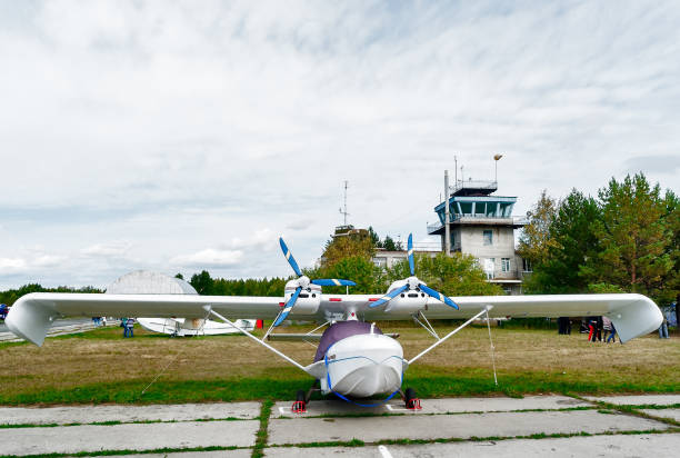 istock Small airplane in little airport 1184836878