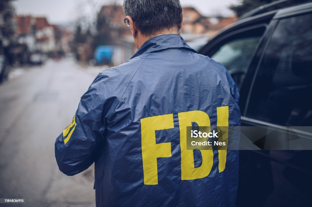 The back of an FBI agent FBI Stock Photo