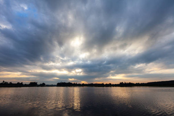 istock Misty morning sunrise reflection in a lake. 1184839246