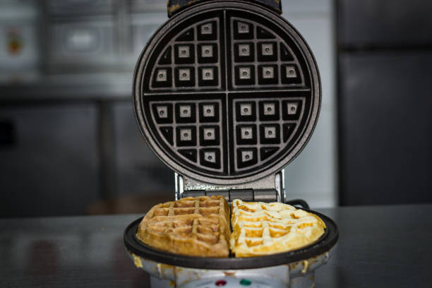 istock Chocolate waffles and bananas 1184839487