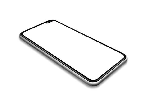istock All-screen blank smartphone mockup isolated on white. 3D render 1184840684
