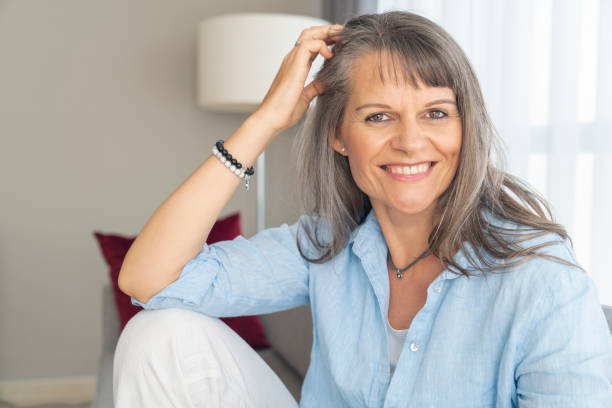 istock beautiful middle aged woman resting 1184841372