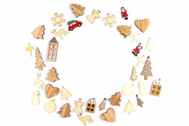 istock Christmas composition with xmas decorations over the white background 1184842492