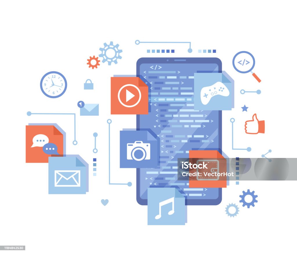 Mobile Developer Coding Screen Mobile App Development Software Management Ui Ux Development Phone ...