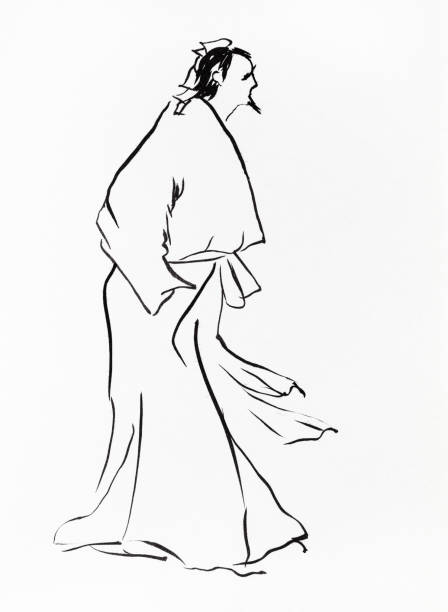 istock old chinese pundit hand drawn in sumi-e style 1184842581