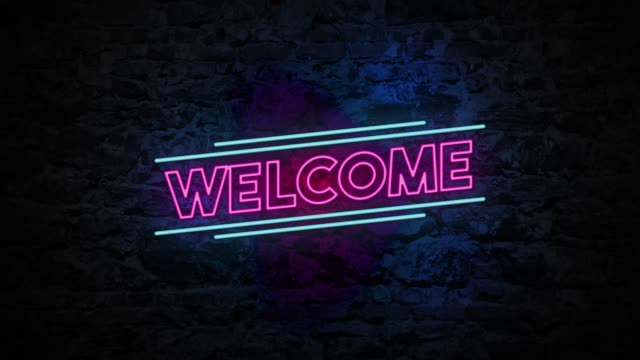 Welcome Neon Sign Stock Videos and Royalty-Free Footage - iStock