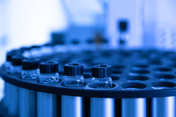 Close up view of the laboratory equipment stock photo