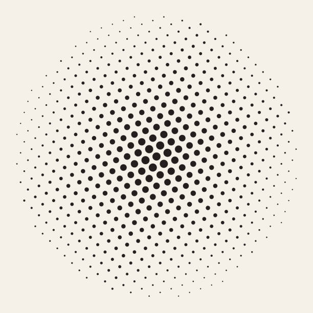 Geometric Halftone Background Seamless Vector Seamless. Colors easily changed. textured circle stock illustrations