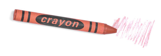 istock Brown wax crayon and drawing isolated on a white background 1184846229