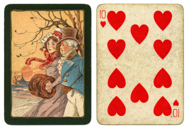istock Victorian playing card Regency fashion back design 19th century 1184846401