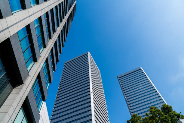 istock Low angle of modern architecture in Japan 1184848407
