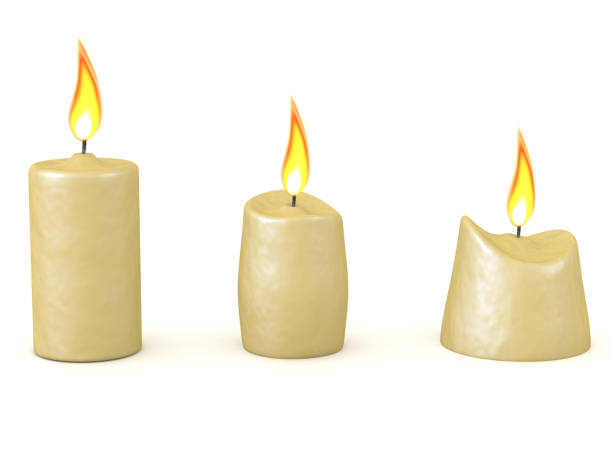 istock 3D Rendering of candle melting over time 1184849782