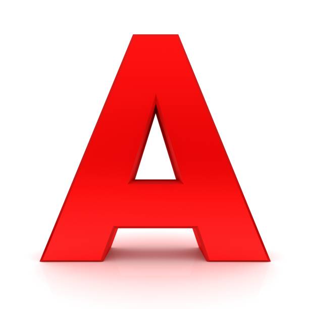 istock letter A red 3d render alphabet capital text font sign on white background 1184853185