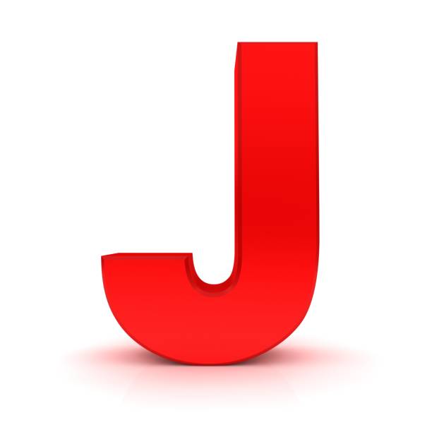 istock letter J red 3d render alphabet capital text font sign on white background 1184853409