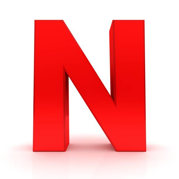istock letter N red 3d render alphabet capital text font sign on white background 1184854013