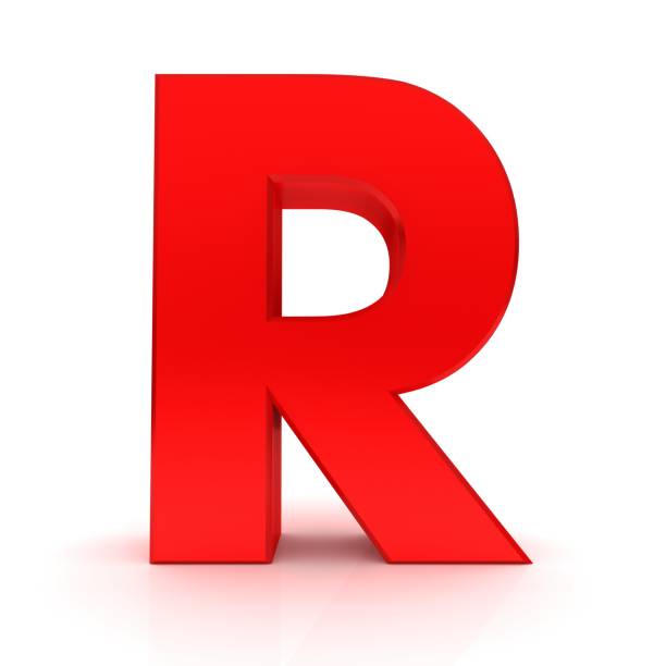 istock letter R red 3d render alphabet capital text font sign on white background 1184854279